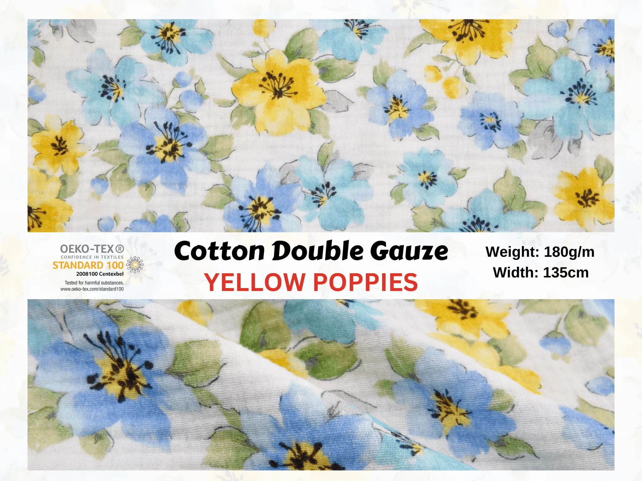 100% Cotton Double Gauze /Muslin Digital Prints Fabric -6570