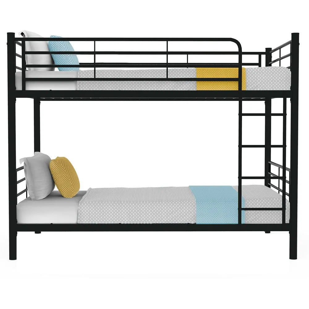 2-in-1 Single Metal Bunk Bed Frame - Dark Matte Grey