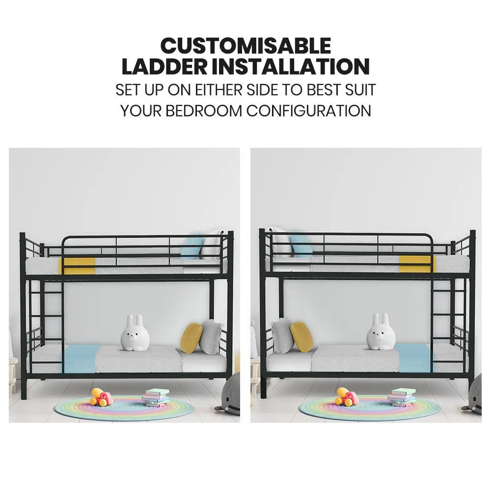 2-in-1 Single Metal Bunk Bed Frame - Dark Matte Grey