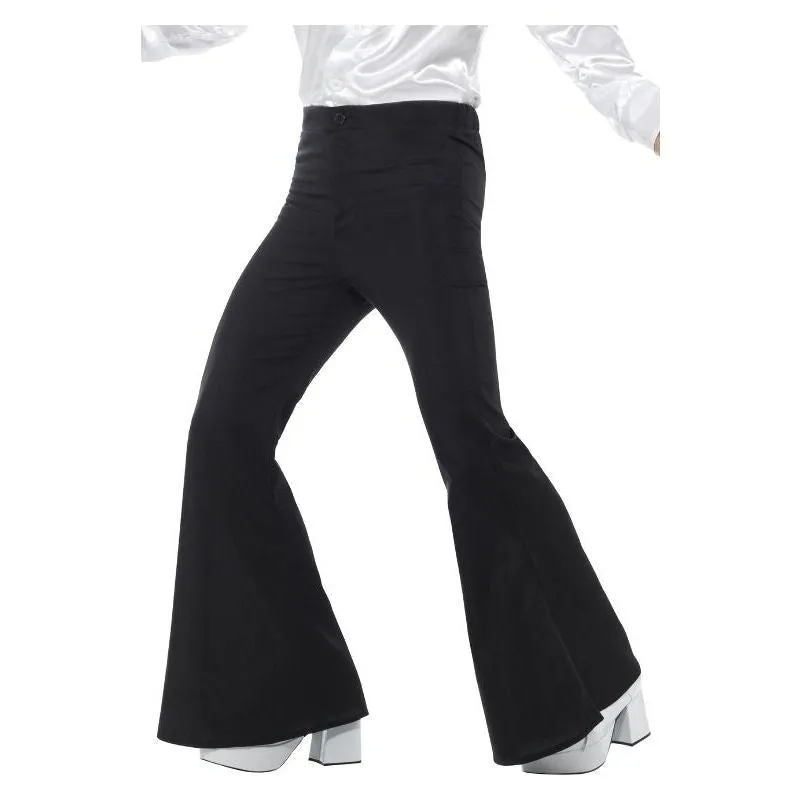 70s Flared Trousers Mens Adult Black