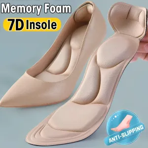 7D Soft Memory Foam Insole Pad Inserts Heel Post Back Breathable Anti-slip for Women