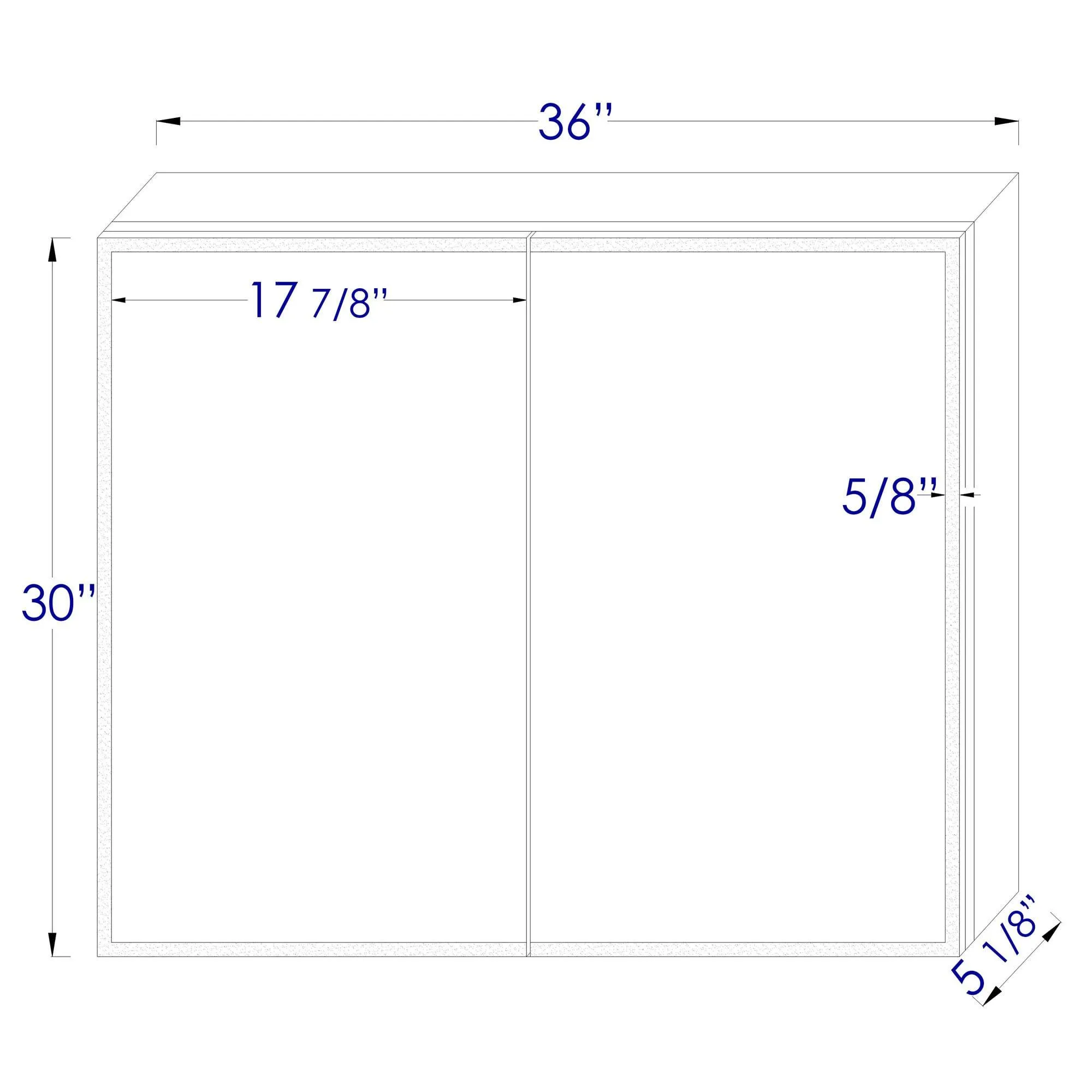 ALFI Brand ABMC3630 36" x 30" Double Door LED Light Medicine Cabinet