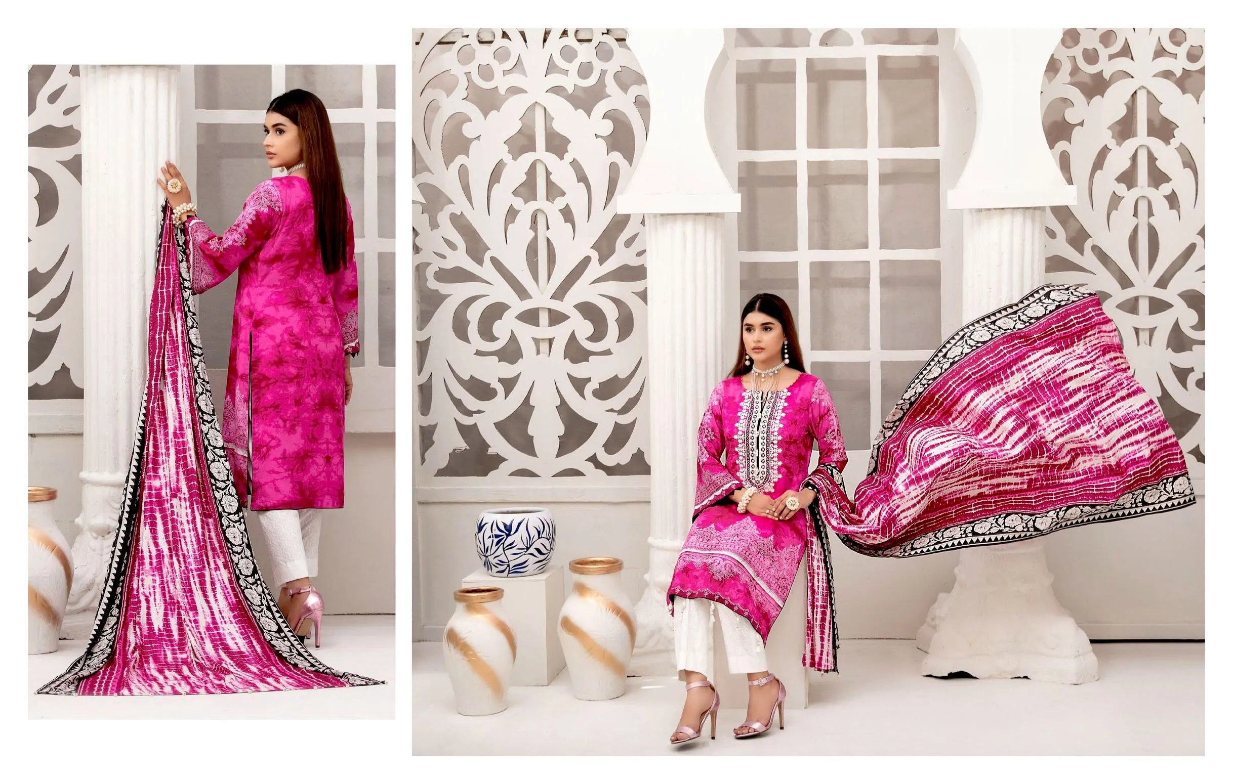 Amna Sohail by Tawakkal · Dilara Linen Print Collection – D-1985