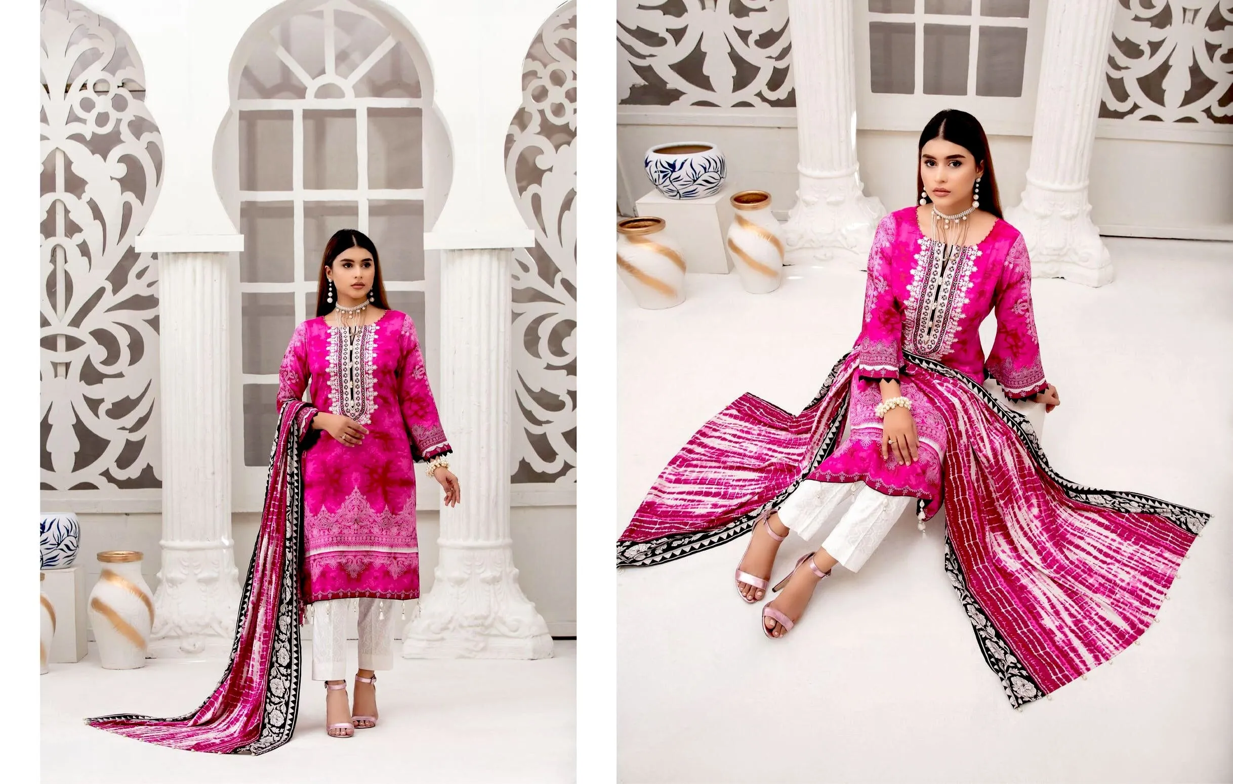 Amna Sohail by Tawakkal · Dilara Linen Print Collection – D-1985