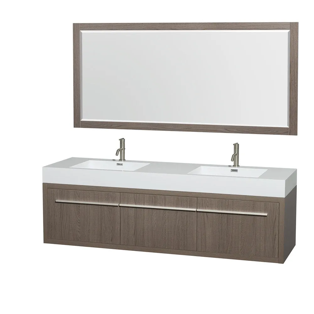 Axa 72 inch Double Bathroom Vanity Set in Gray Oak