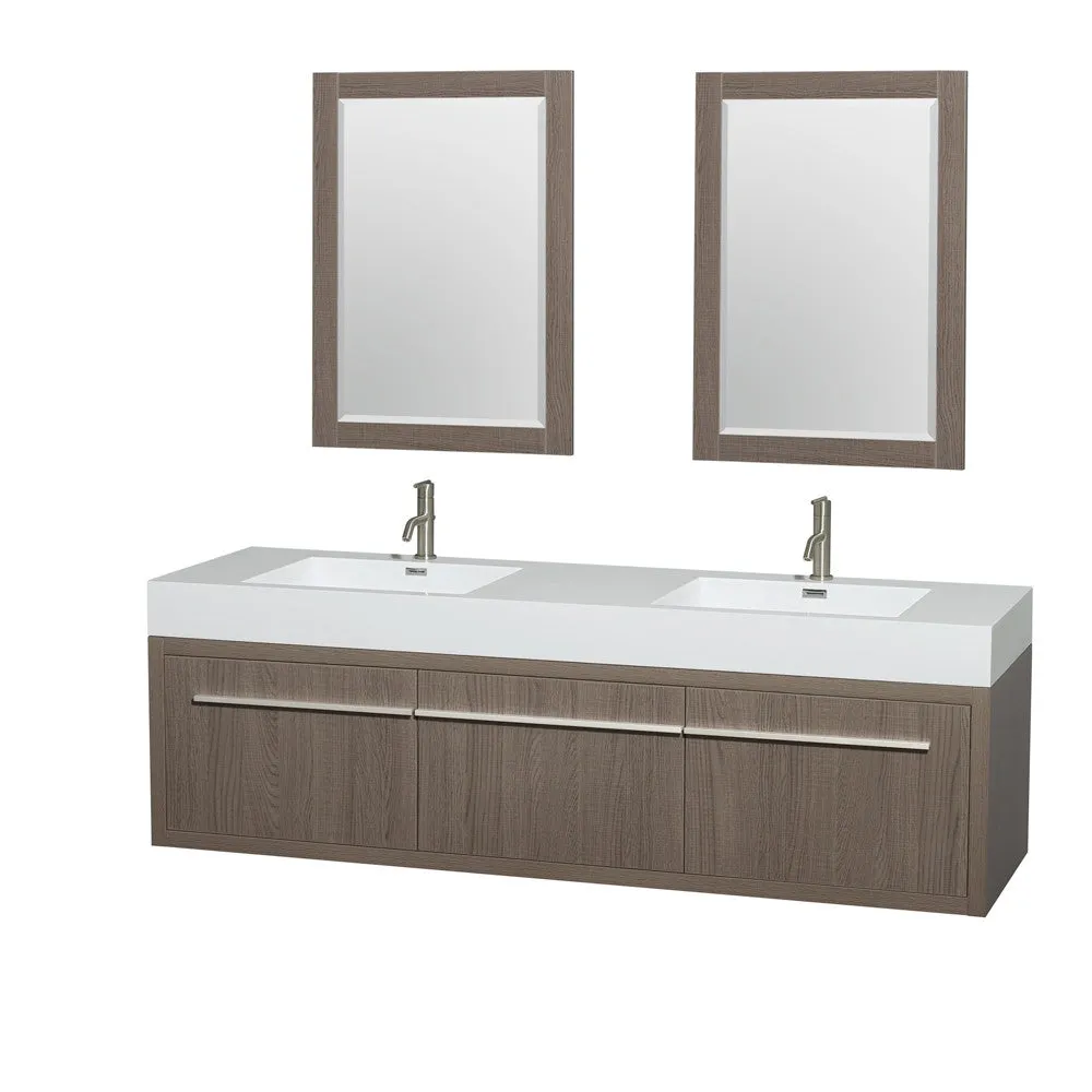 Axa 72 inch Double Bathroom Vanity Set in Gray Oak