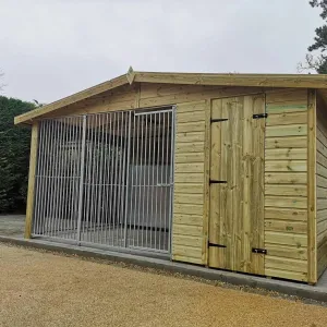 Benchmark Dog Kennel with Apex Roof - Single 14 x 8ft, Premium Wood Range