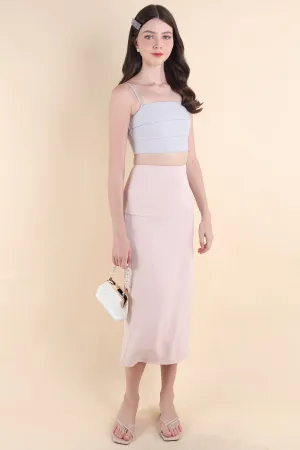 CALIA MIDI SKIRT IN NUDE PINK