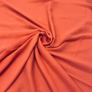 Coral Pink Solid Georgette Fabric