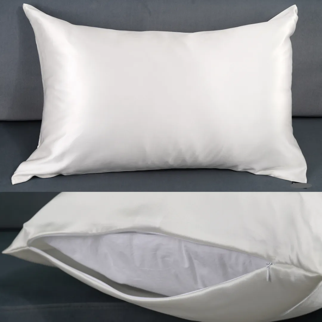 Custom Wholesale Silk Pillowcase 22 Momme Zipper Closure - King size