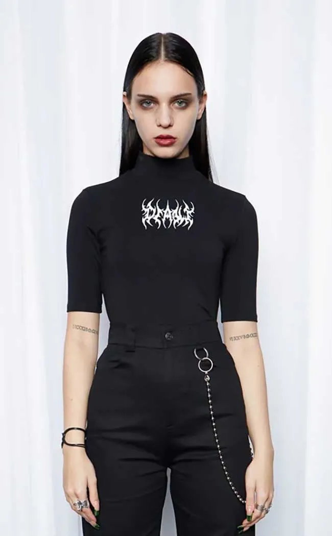 Deadly High Neck Cropped Tee