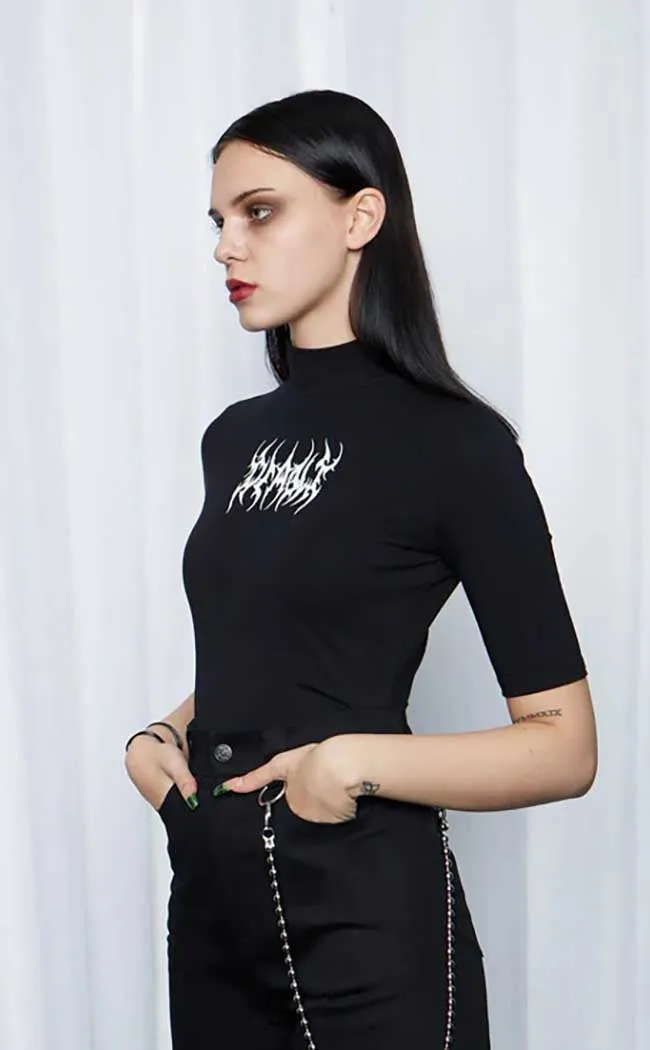 Deadly High Neck Cropped Tee