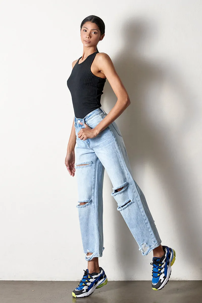 Destructed Straight Fit Jeans