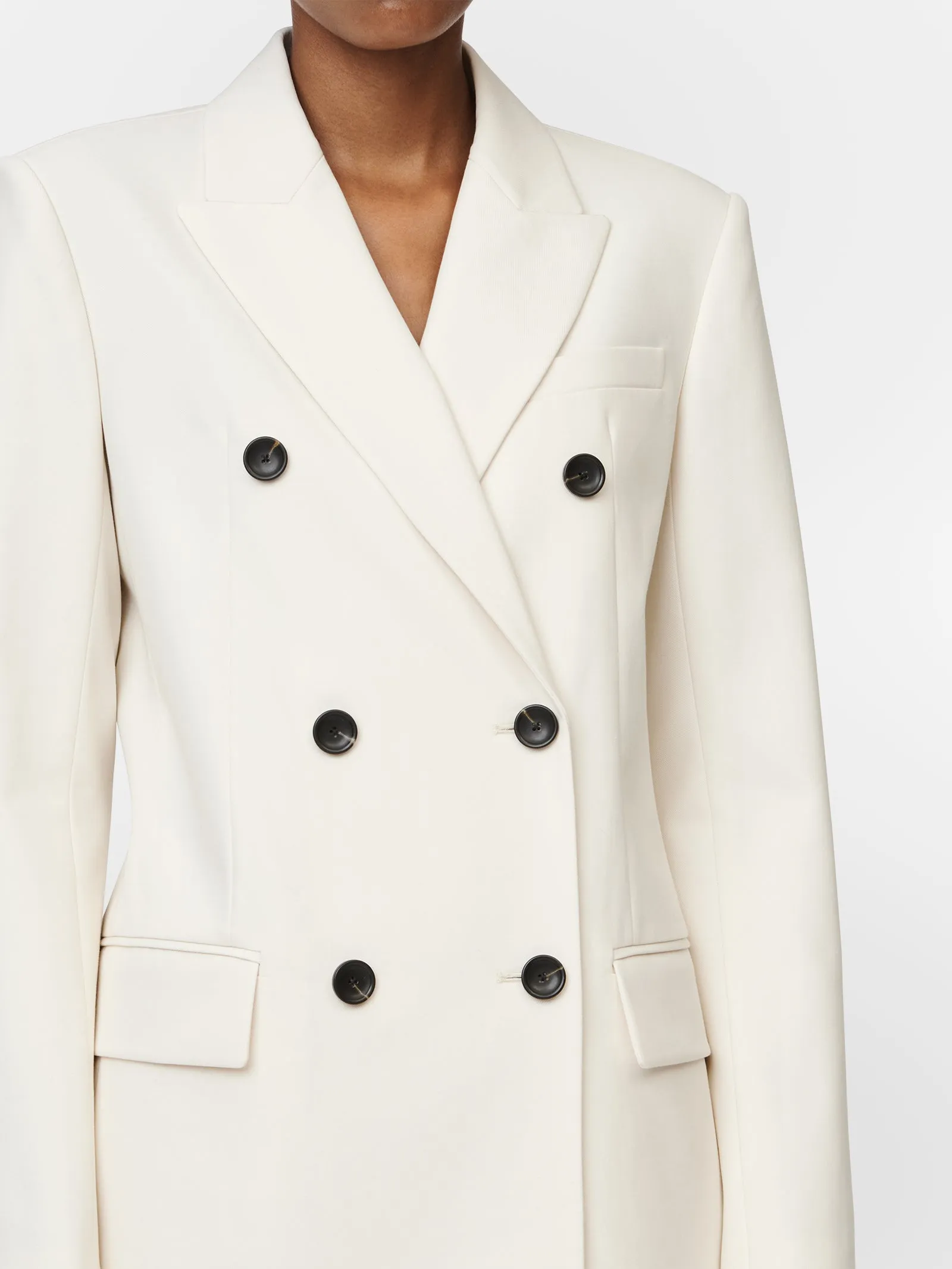 Double Breasted 6 Button Blazer in Ivory