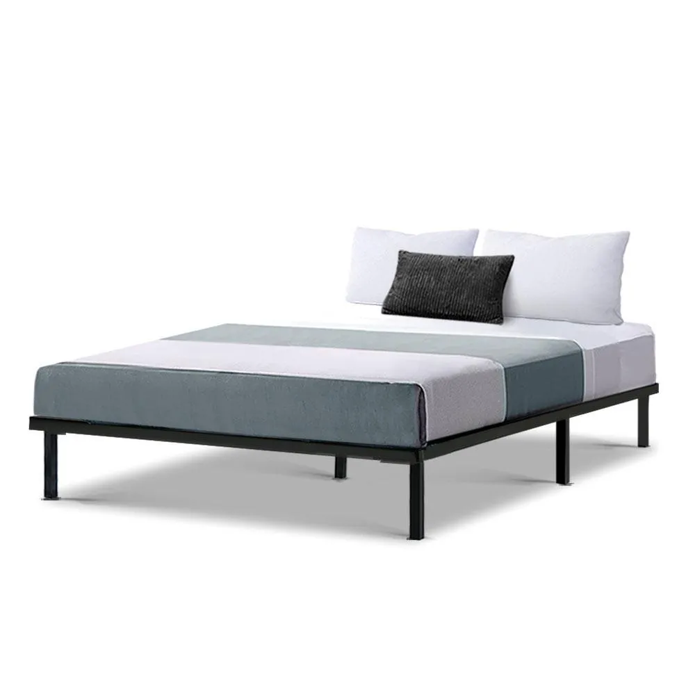 Double Package | Ted Metal Bed Black & Glay Bonnell Spring Mattress (Medium Firm)