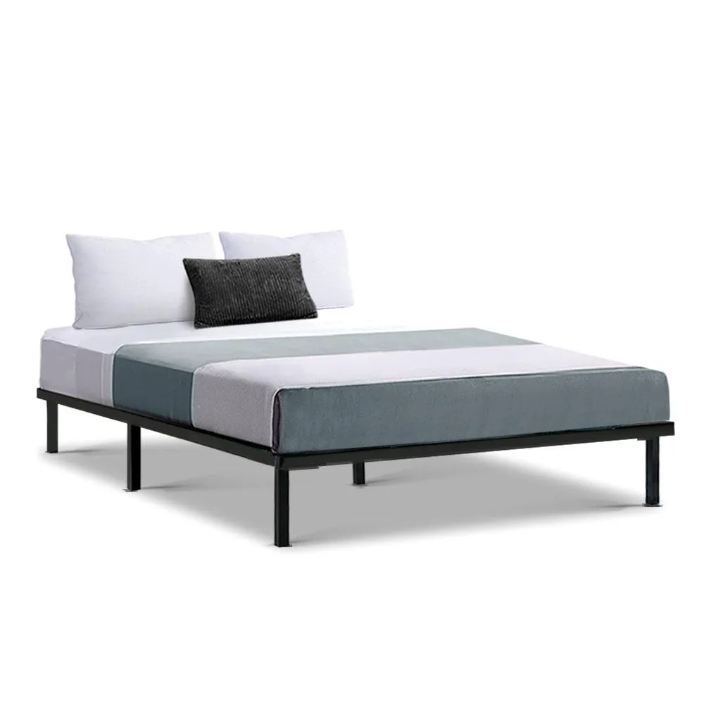 Double Package | Ted Metal Bed Black & Glay Bonnell Spring Mattress (Medium Firm)