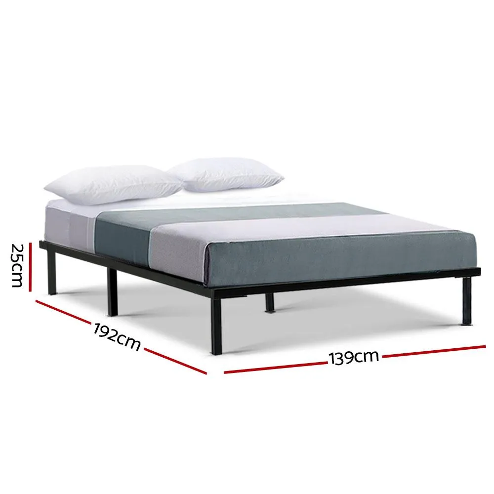 Double Package | Ted Metal Bed Black & Glay Bonnell Spring Mattress (Medium Firm)