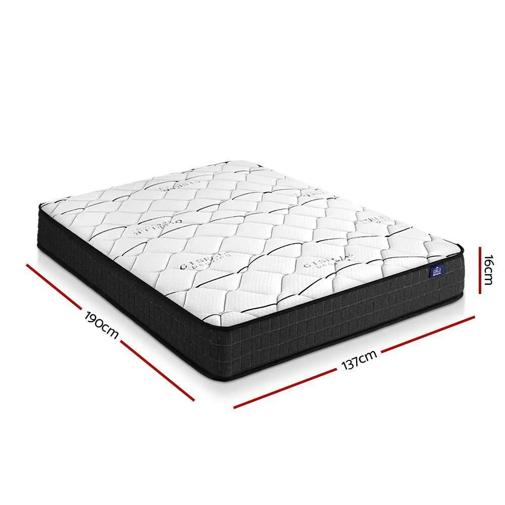 Double Package | Ted Metal Bed Black & Glay Bonnell Spring Mattress (Medium Firm)