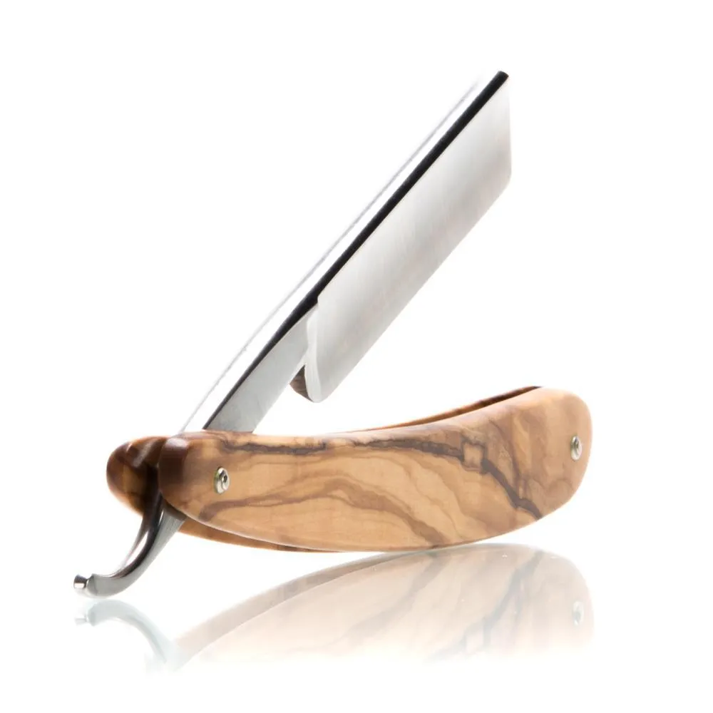 DOVO 5/8" "Olive Wood Inox" Straight Razor with Luxury Shave Set