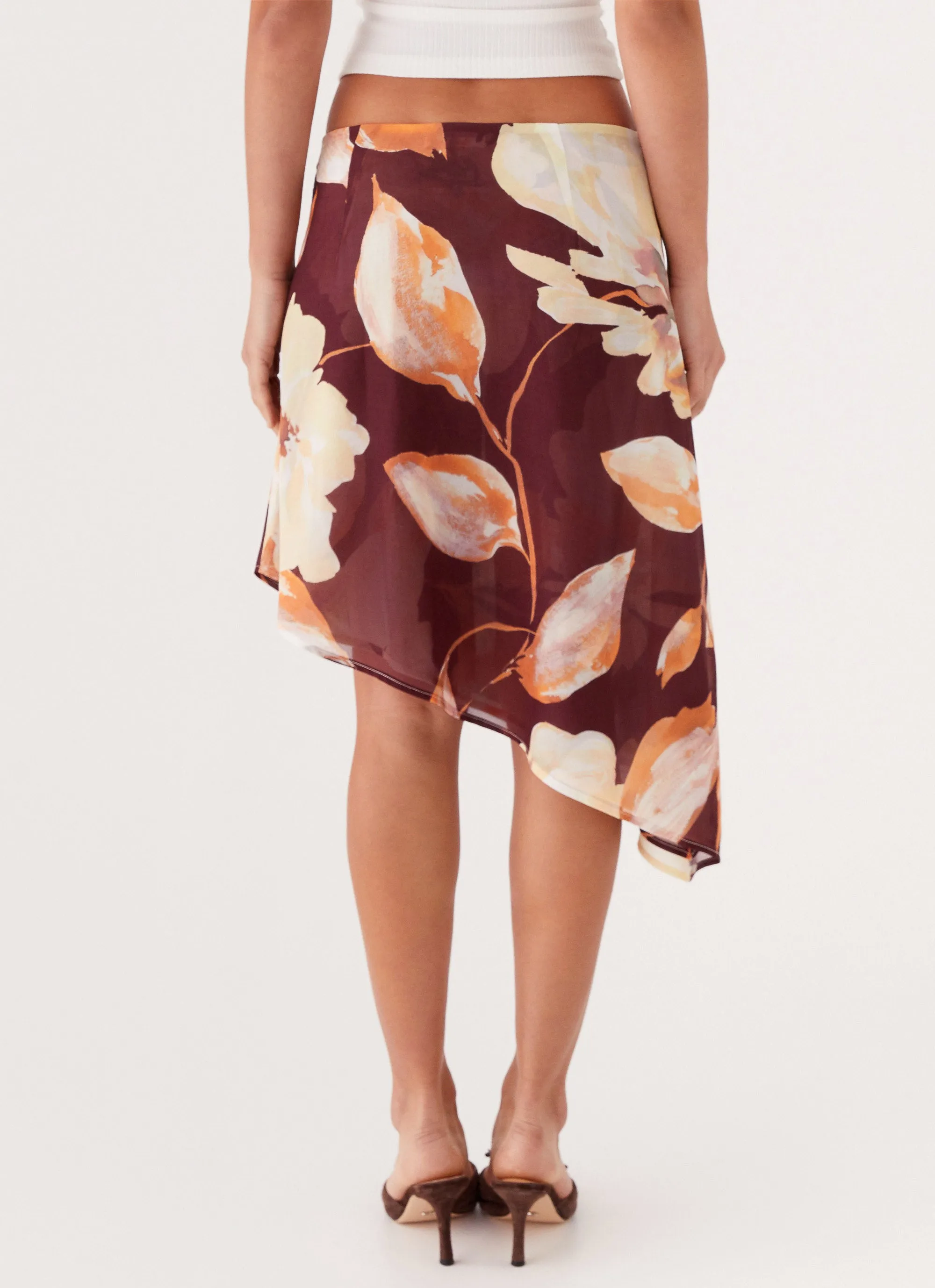 Elizabeth Midi Skirt - Brown Floral