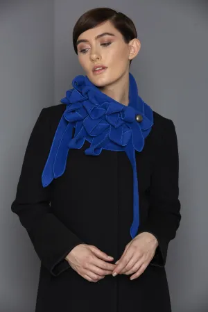 Ellie - Royal Blue Fleece Collar Scarf