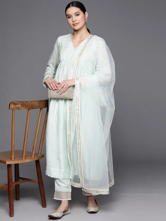 Empire Gotta Patti Chanderi Cotton Kurta with Trousers & With Dupatta