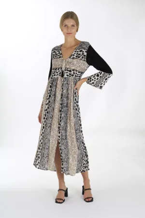 Georgia Wrap Animal Print Long Dress