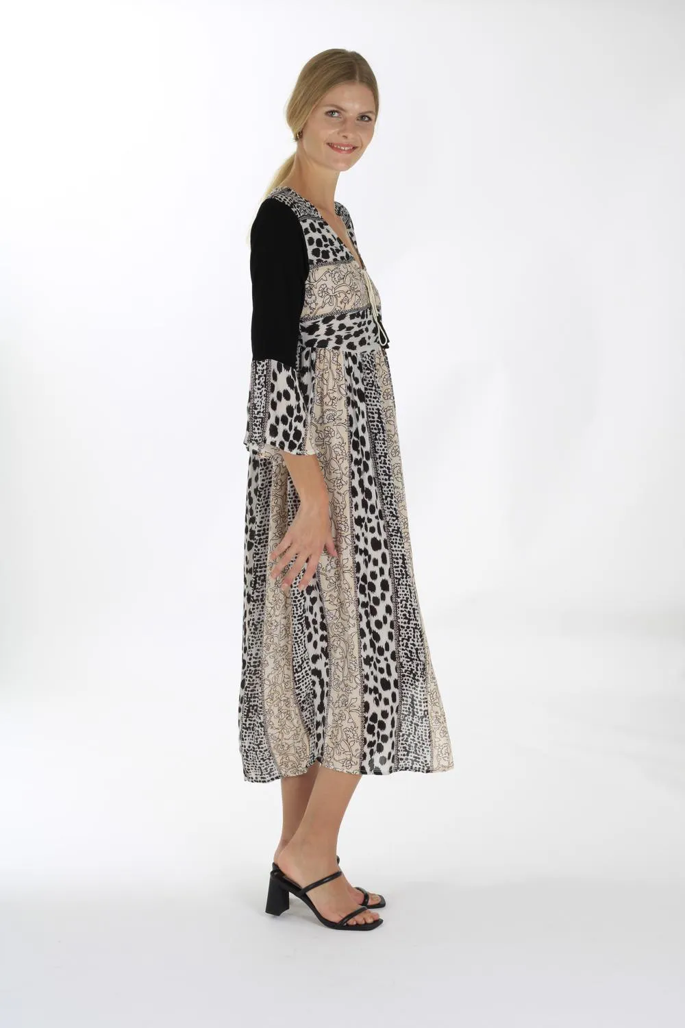 Georgia Wrap Animal Print Long Dress