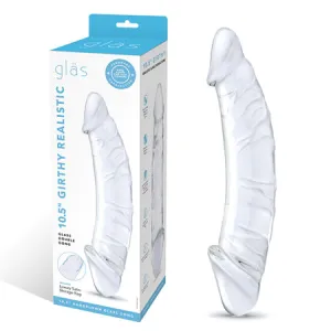 Girthy Realistic Glass Double Dong Dildo 10.5 inch