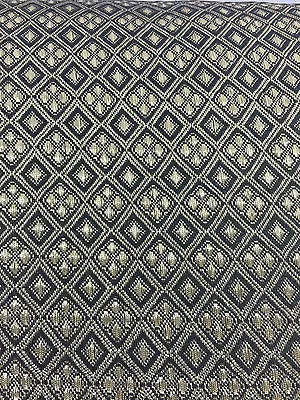 Gold and Black Diamond tribal Aztec Indian Banarsi Brocade 45" Wide M376 Mtex