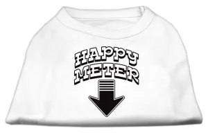 Happy Meter Screen Printed Dog Shirt White Lg (14)