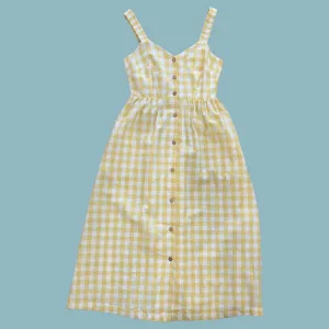 Louche Clover Check Sun Dress - Yellow