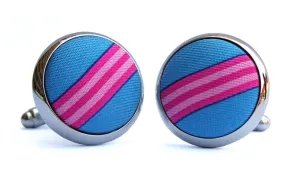 Railroad Stripe: Cufflinks - Cool Blue