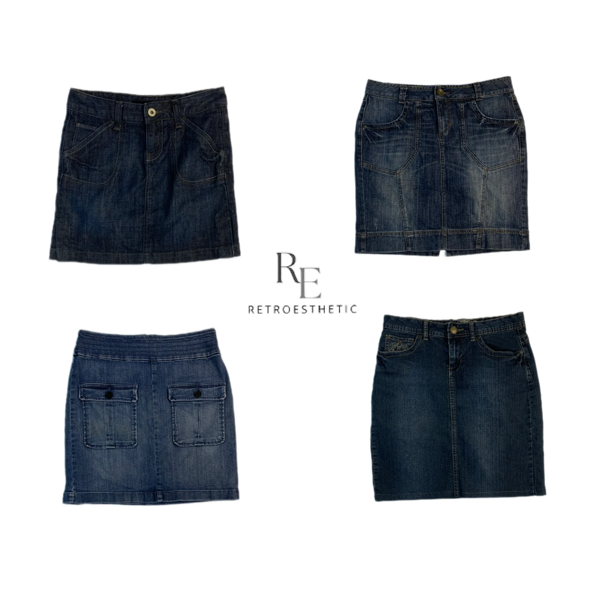 Retro denim midi skirts (SR-382)