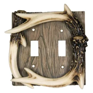 Rivers Edge Antler Double Switch Plate Cover