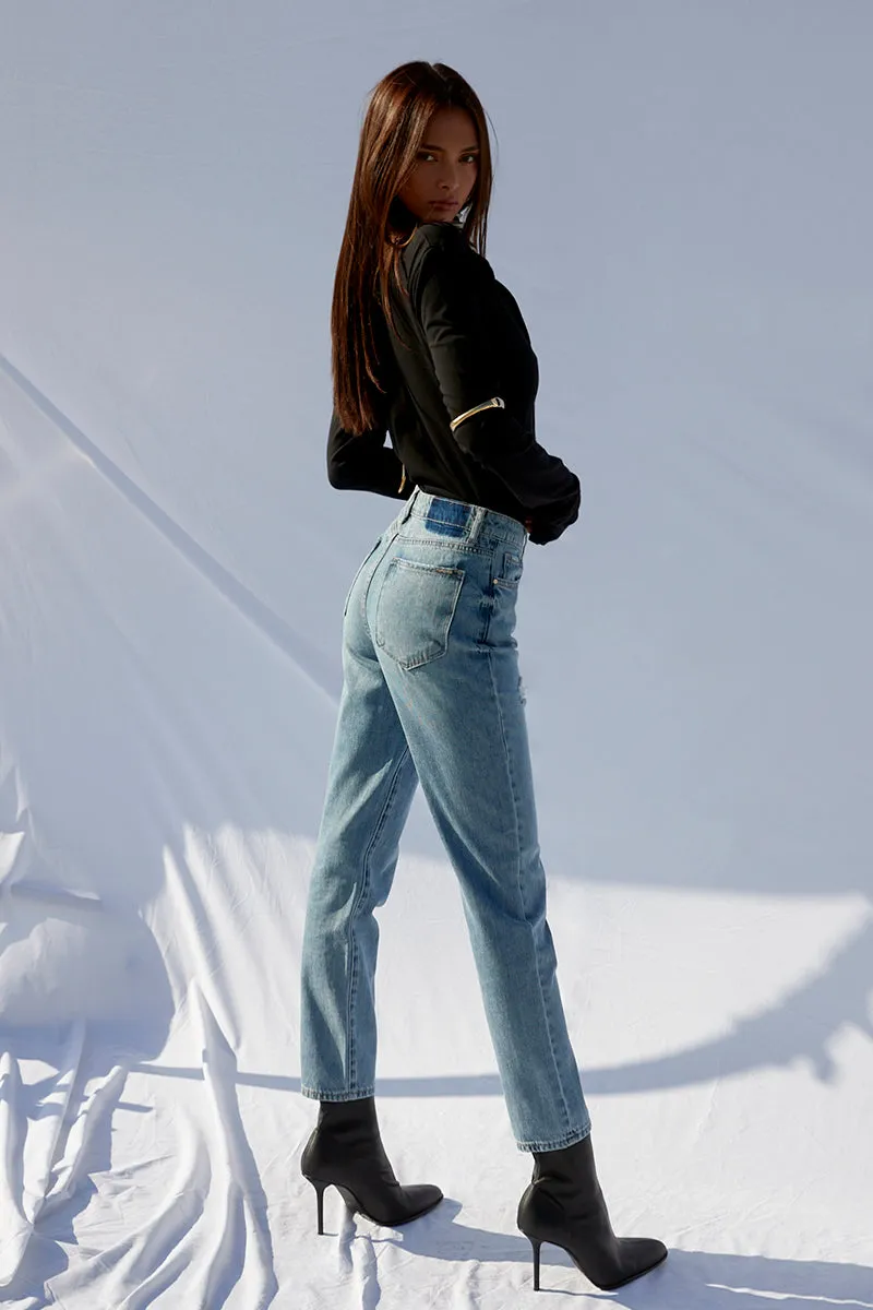 Shine On Me High Waist Straight Jeans