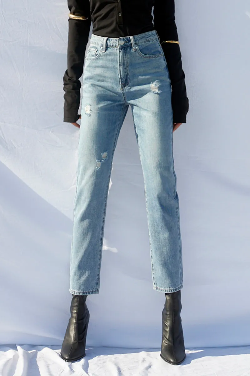 Shine On Me High Waist Straight Jeans