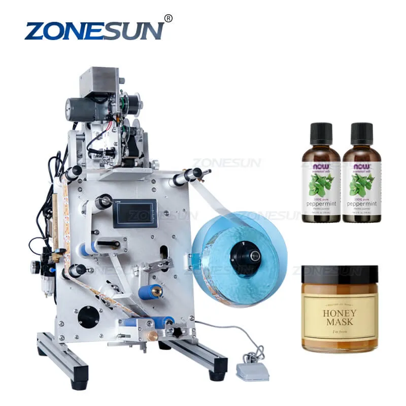 SL-130 Automatic Plastic Tin Can Round Glass Bottle Double Side Labeling Machine