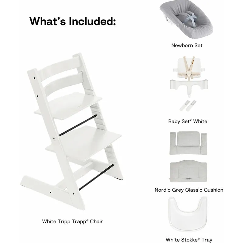 Stokke Tripp Trapp High Chair2 with Cushion, Newborn Set and Stokke Tray