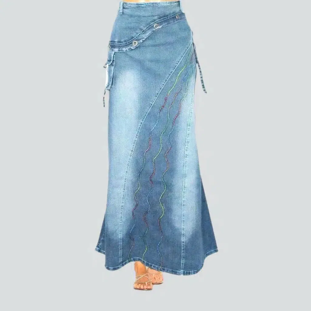 Street high-waist women's jean skirt