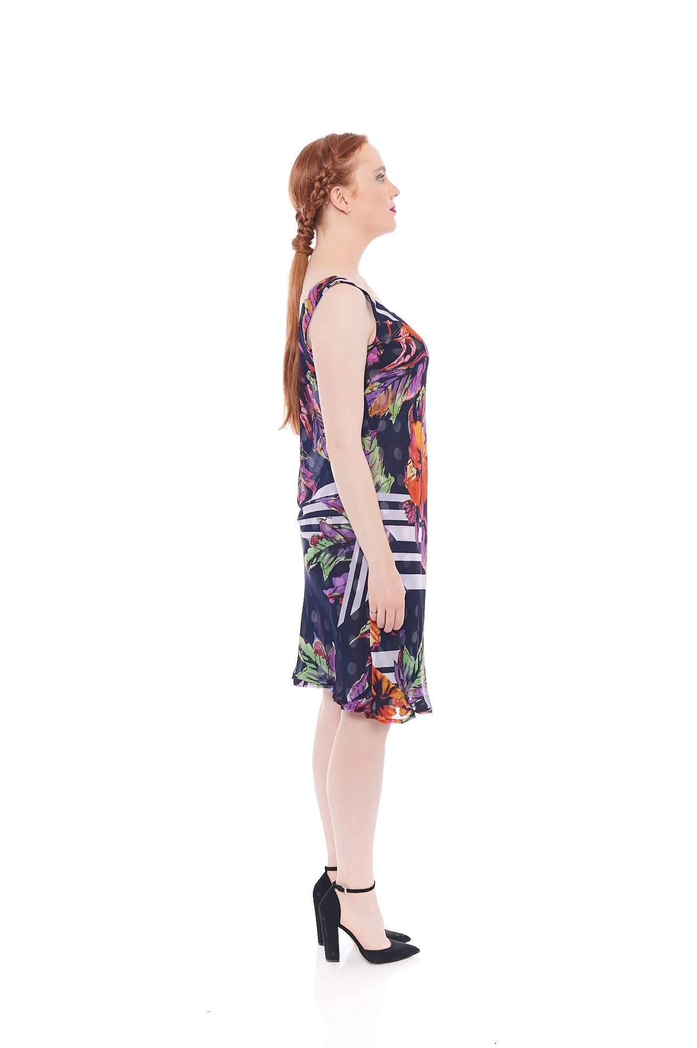 THE FLORAL REVERSIBLE DRESS IN BLUES