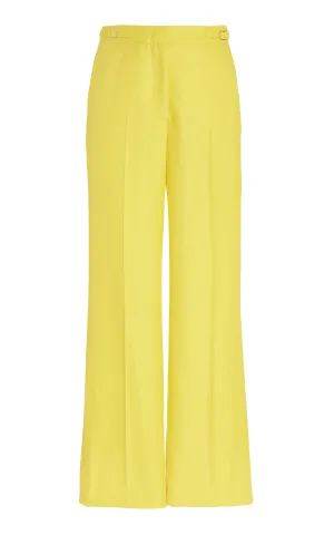 Vesta Pant in Cadmium Yellow Virgin Wool and Silk Linen Twill