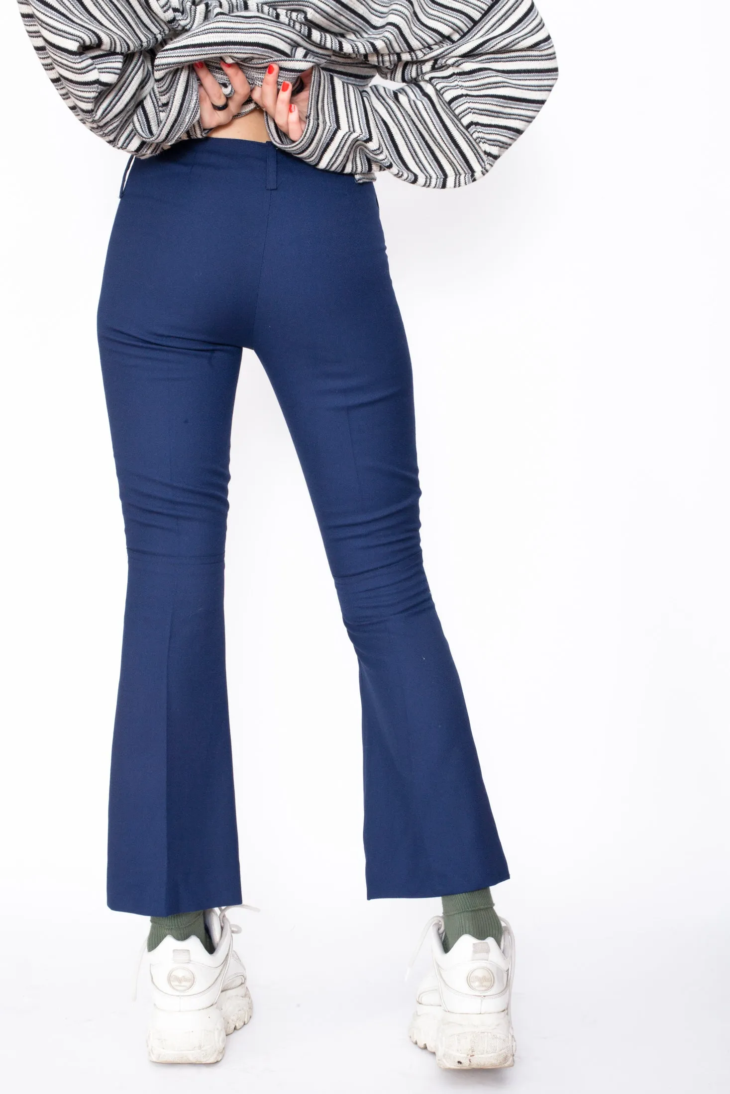 Vintage 70s Navy Flared Trousers